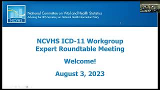 NCVHS ICD 11 Workgroup Meeting August 3, 2023