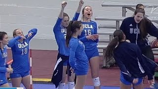 See highlights from no. 10 ucla women's volleyball's four-set upset of
7 north carolina in the regional semifinals. set scores were 23-25,
25-22, 25-23, ...