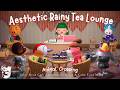 Aesthetic Rainy Tea Lounge 🍵 🌧️ Animal Crossing Cozy Book Cafe Ambience to Relax & Calm Your Mind 🎵✨