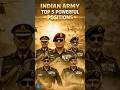 Kaun Chalata Hai Indian Army? Top 5 Powerful Indian Army Positions #army #indianarmy #indiandefence