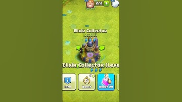 Upgrade Of Elixir Collector Level 1 To Max | #clashofclans  #shorts