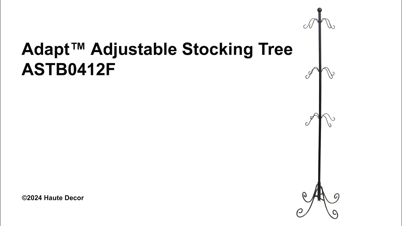 Haute Decor Adjustable Stocking Tree - Up to 12 Stockings Version (ASTB0412F)