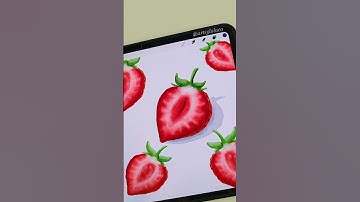 SIMPLE Strawberry Slice made EASY in Procreate 🍓 #procreate #shorts #art