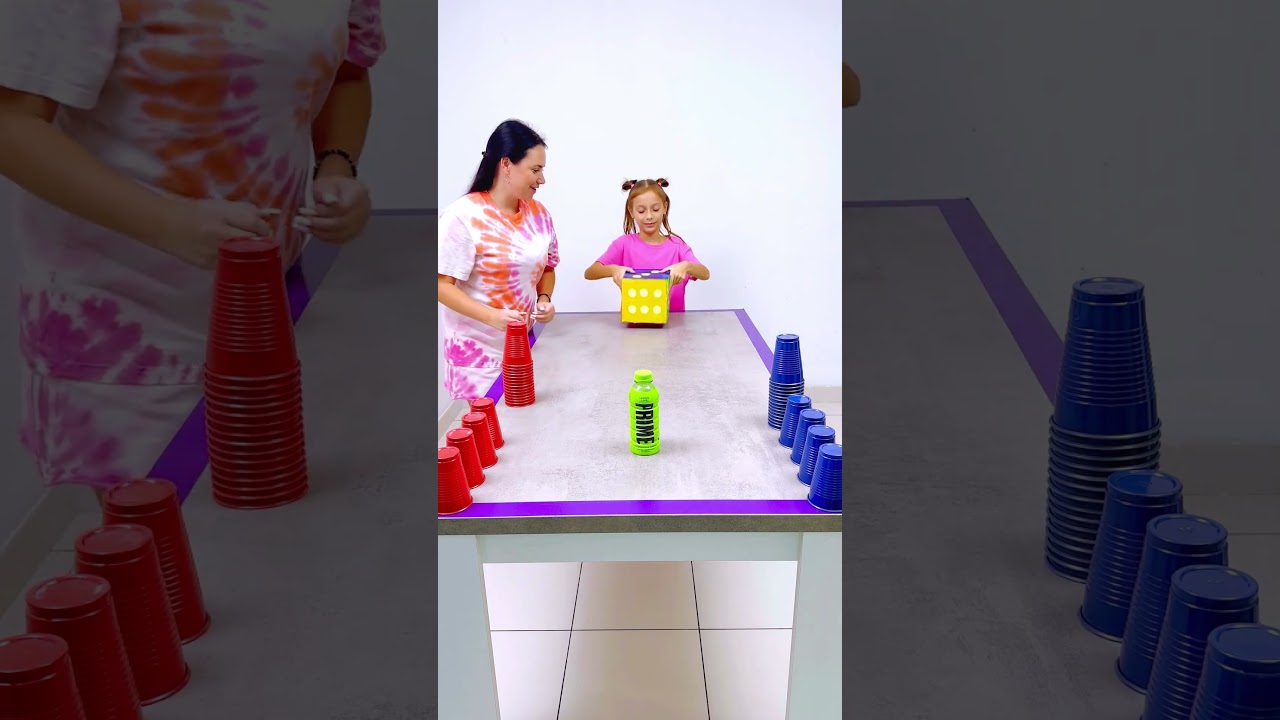 Who the FASTEST  to Win the Colore Cups Challenge! #shorts Eva Alisa Family Shorts