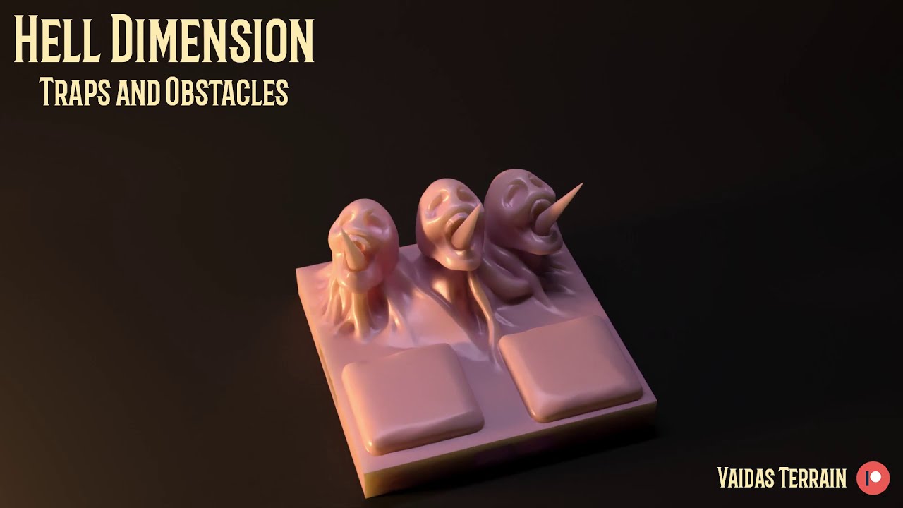 Printable 3d terrain - Hell Dimension: Traps and Obstacles - Model 2