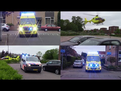 Ambulance, Lifeliner3 en Politie met spoed naar steekincident Badhuisplein Tiel