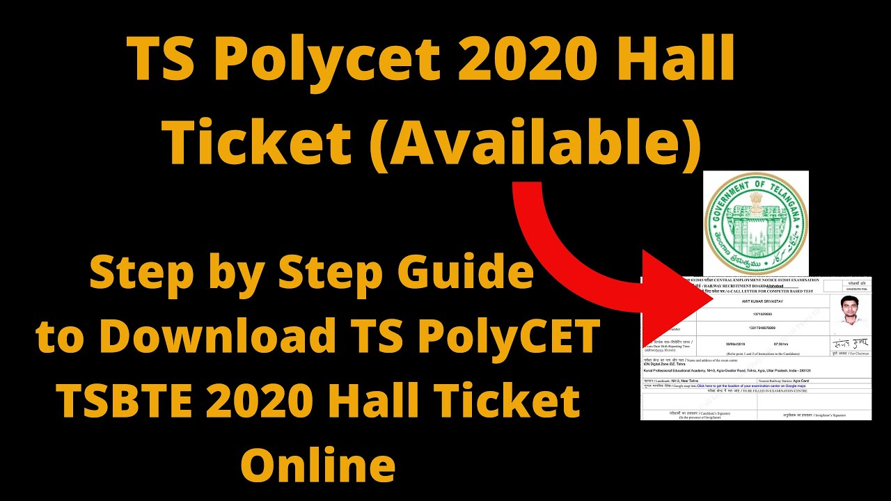 TS Polycet 2020 Hall Ticket (Available) - How to Download TS PolyCET TSBTE 2020 Hall Ticket Online