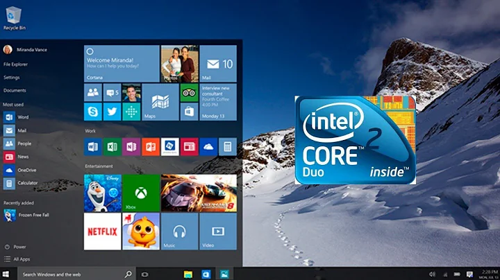 Windows 10 64 bit on intel core 2 duo with 2 gb ram !!!😳