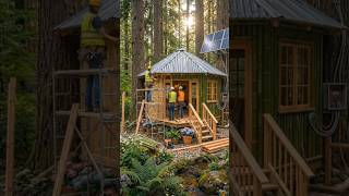 Hidden Forest Cabin Makeover Before & After 🌲#TinyHouse #CabinBuild #ForestCabin #Restorati