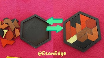 Hexagonal Tangram Wooden Puzzle Solved 🧩 | Satisfying Brain Teaser