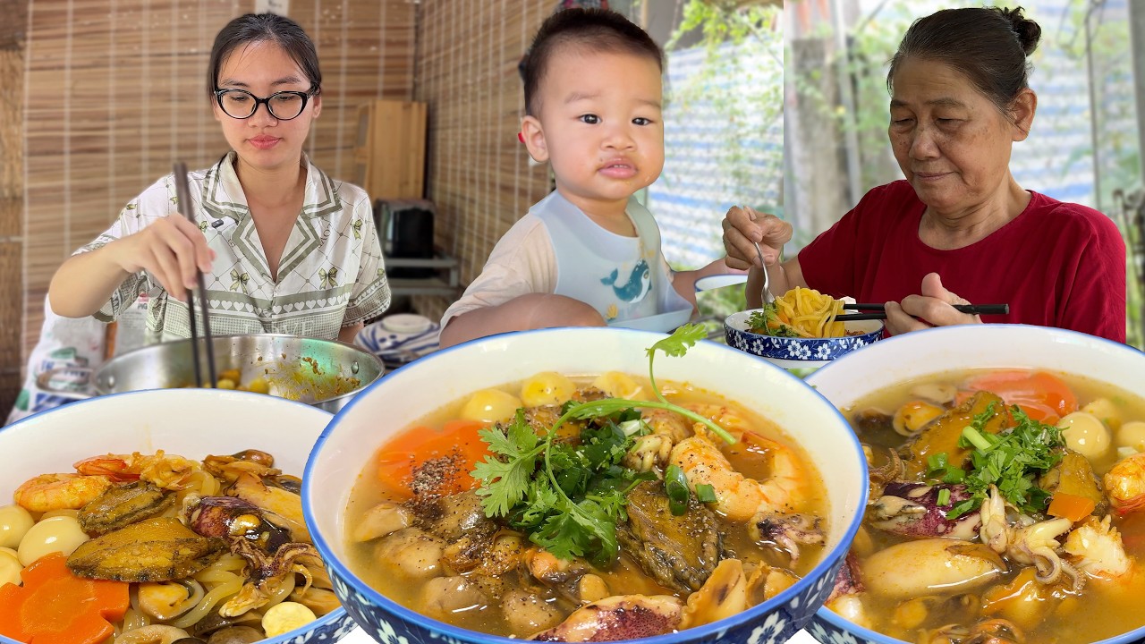 Tự Làm Bánh Canh Hải Sản Tại Nhà, Panda Lần Đầu Ăn Bánh Canh Bào Ngư