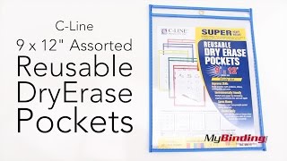 C-Line 9 x 12" Assorted Reusable Dry Erase Pockets
