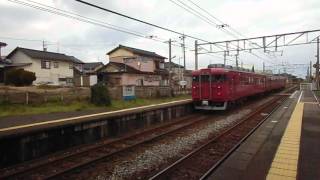 413系+455系 金サワB11編成 宇野気駅発車　2016/01/01