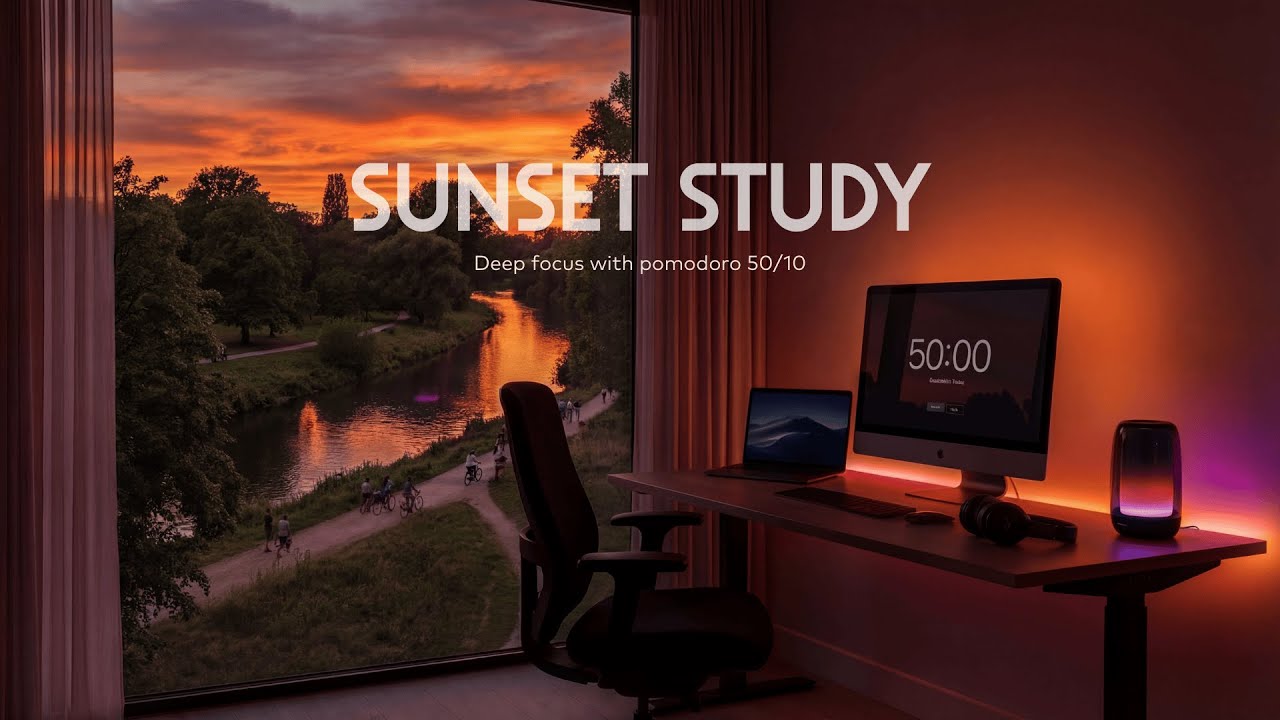 2 hours focus under the sunset | Lo-fi Hiphop, Jazz Hop, Piano, Soft saxophone melody background