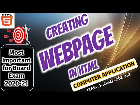 Creating Webpage in HTML| Class X | CBSE Board | - YouTube