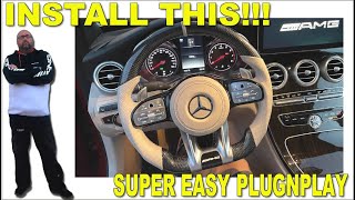Copart Mercedes C300 convertible W205 c-class facelift steering wheel  install prt4