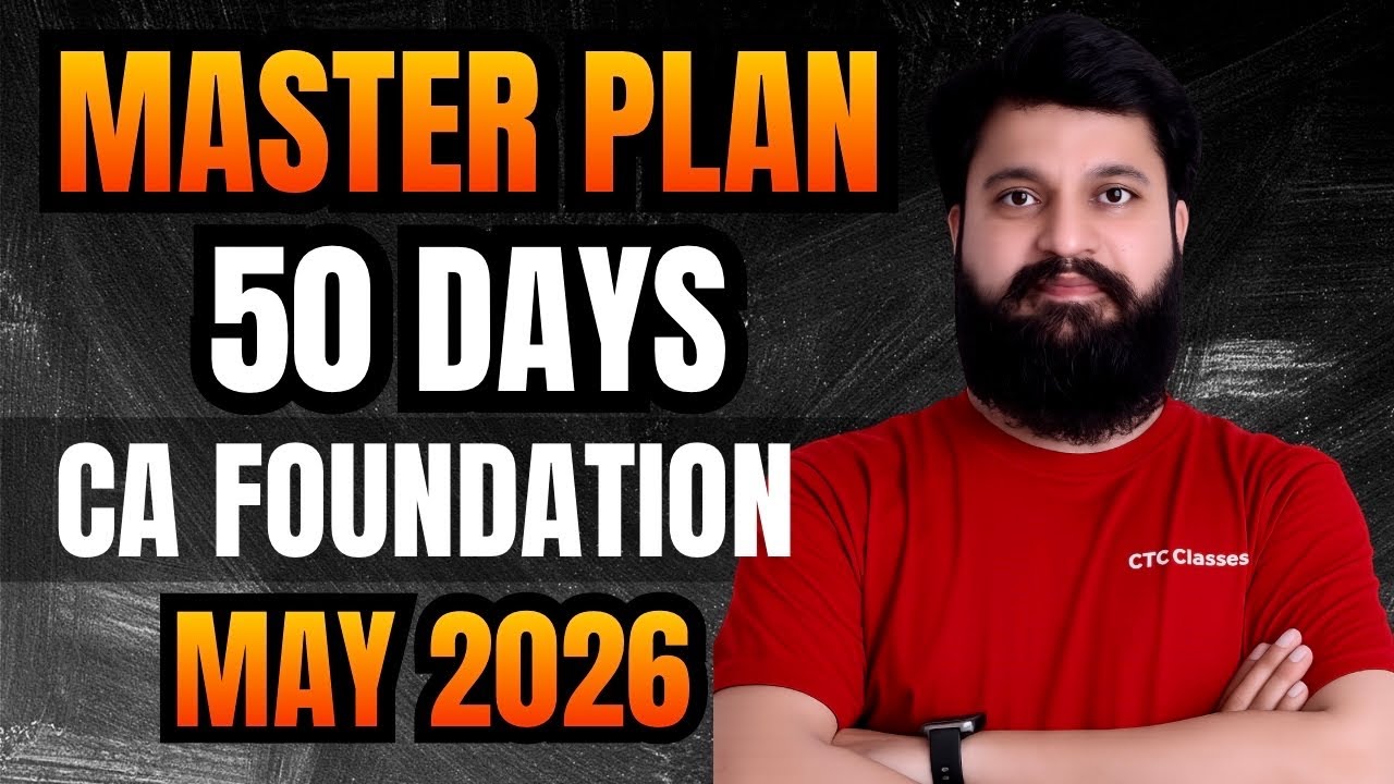 🔴MASTER Plan 50 DAYS I Subject Wise Planner I CA Foundation May 2026 Attempt #cafoundationmay2026