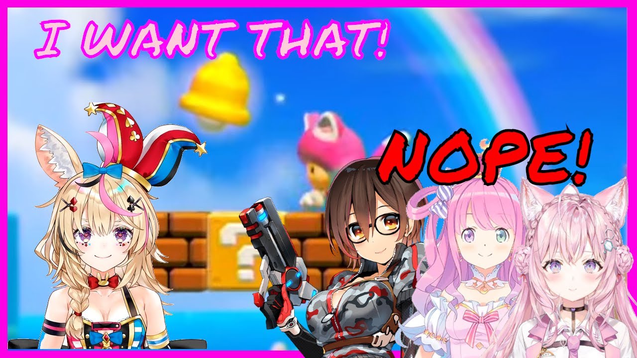 Polka's Catsuit gets denied by Roboco, Luna and Koyori but in the end... [Hololive, Mario  Maker 2]