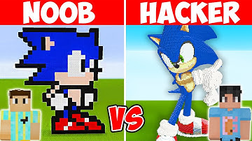 NOOB vs HACKER: I CHEATED In a SONIC Build Challenge! (Minecraft)