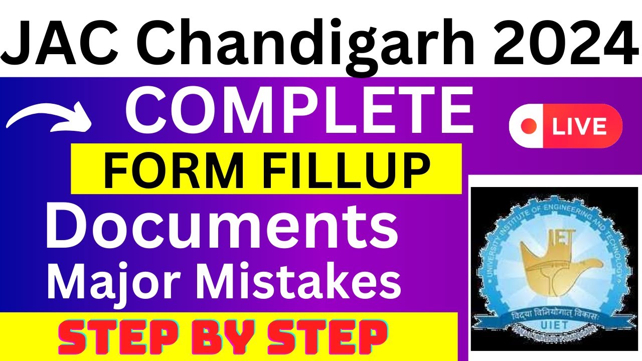 JAC Chandigarh 2024 Application Form JAC Chandigarh Registration 2024