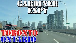 Gardiner Expy East - Toronto - Ontario - Canada - 4K Highway Drive