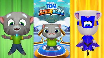 TALKING TOM HERO DASH -- BLUE HERO ANGELA  RUNNING IN CLASSIC MIRROR MODE FUNNY FAIL