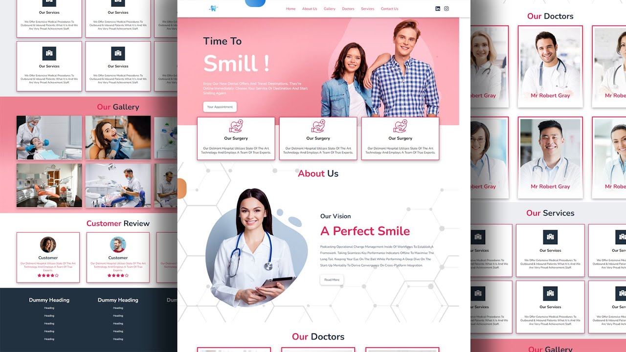 Dental website using html and css part 4 - YouTube