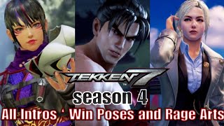 Tekken 7 season 4 : All Intros & Win Poses and Rage arts for all characters, including (dlc)