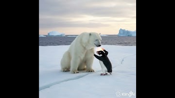 AI バトル 南極VS北極  【#Gemini#klingai】#ai #画像生成 #動き#おもしろ#バトル#南極#北極#シロクマ#ペンギン