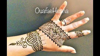 رسمة نقش الحناء جميلة و سهلة بمناسبة رمضان المبارك-Henna Tattoo Tutoria-OuafaeHenna