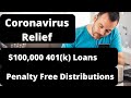 Coronavirus Relief: $100K 401(k) Loans & Penalty Free Distributions From Retirement Accounts