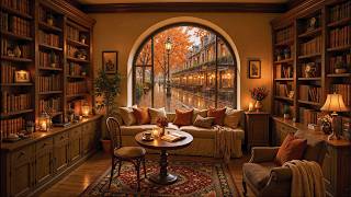 Rainy Autumn Library Jazz 🍂 Cozy Reading Room & Smooth Jazz Music for Study, Work and Relax screenshot 5