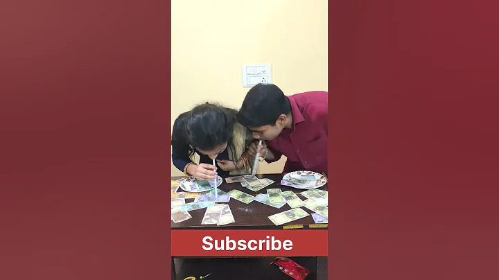 Collecting Notes With Straw #challenge #couple #comedy #youtubeshorts #gameplay #game #dance