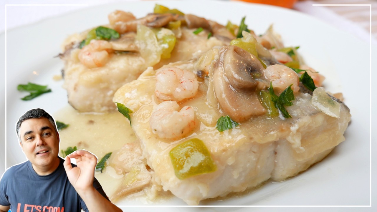 La MERLUZA al Horno Más Fácil y Deliciosa (con Gambas y SETAS) Navidad