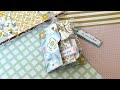 6x6 paper  cute mini file tab foliopocket booklet  happy mail idea  tutorial