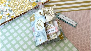 6x6 Paper | Cute Mini File Tab Folio/Pocket Booklet | Happy Mail IDEA | TUTORIAL