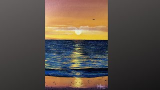 Ocean Sunset for Beginners in Acrylic #545