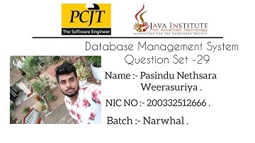 Question Set 29 | Database Management System | Java Institute