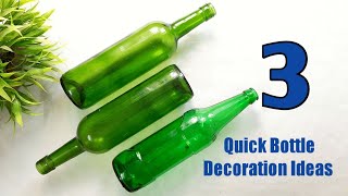 3 Bottle Decor Ideas | Glass Bottle Painting | Bottle Art |Bottle craft