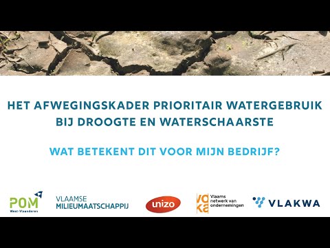 Wat betekent het afwegingskader prioritair watergebruik droogte en waterschaarste voor mijn bedrijf?