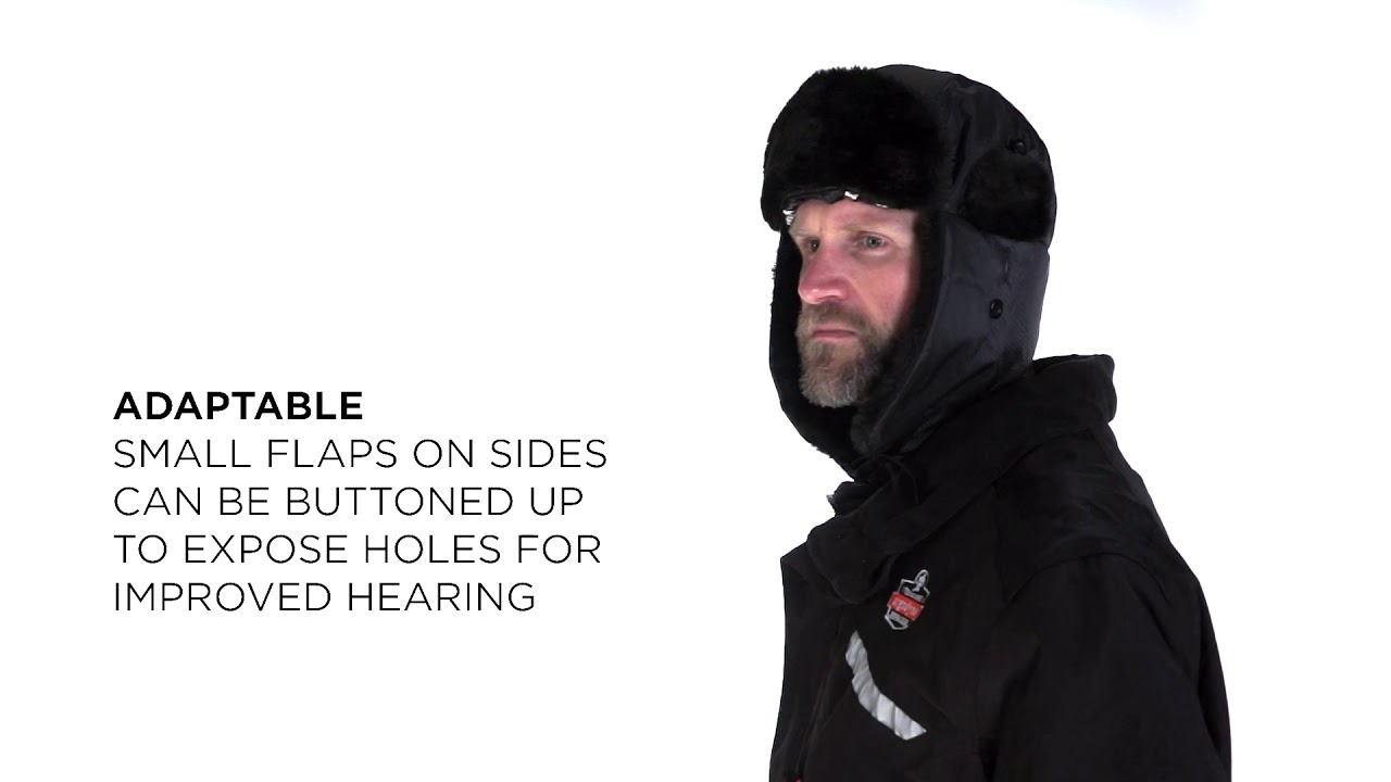 Ergodyne 6802Z Thermal Trapper Hat with Bump Cap Insert for Winter Head Protection