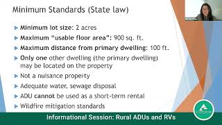 Informational Session - Rural ADUs and RVs