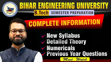 B.Tech Semester Exam | Syllabus | Live Classes | Bihar Engineering University #beu #btech #bihar