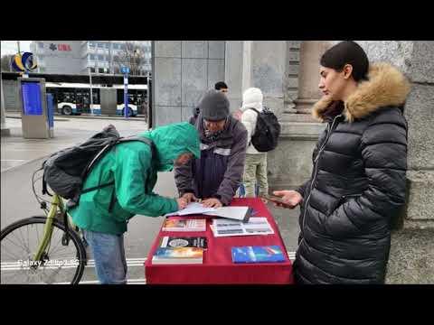 Lucerne—January 24, 2024: MEK Supporters Exhibition in Solidarity With the Iranian Revolution.