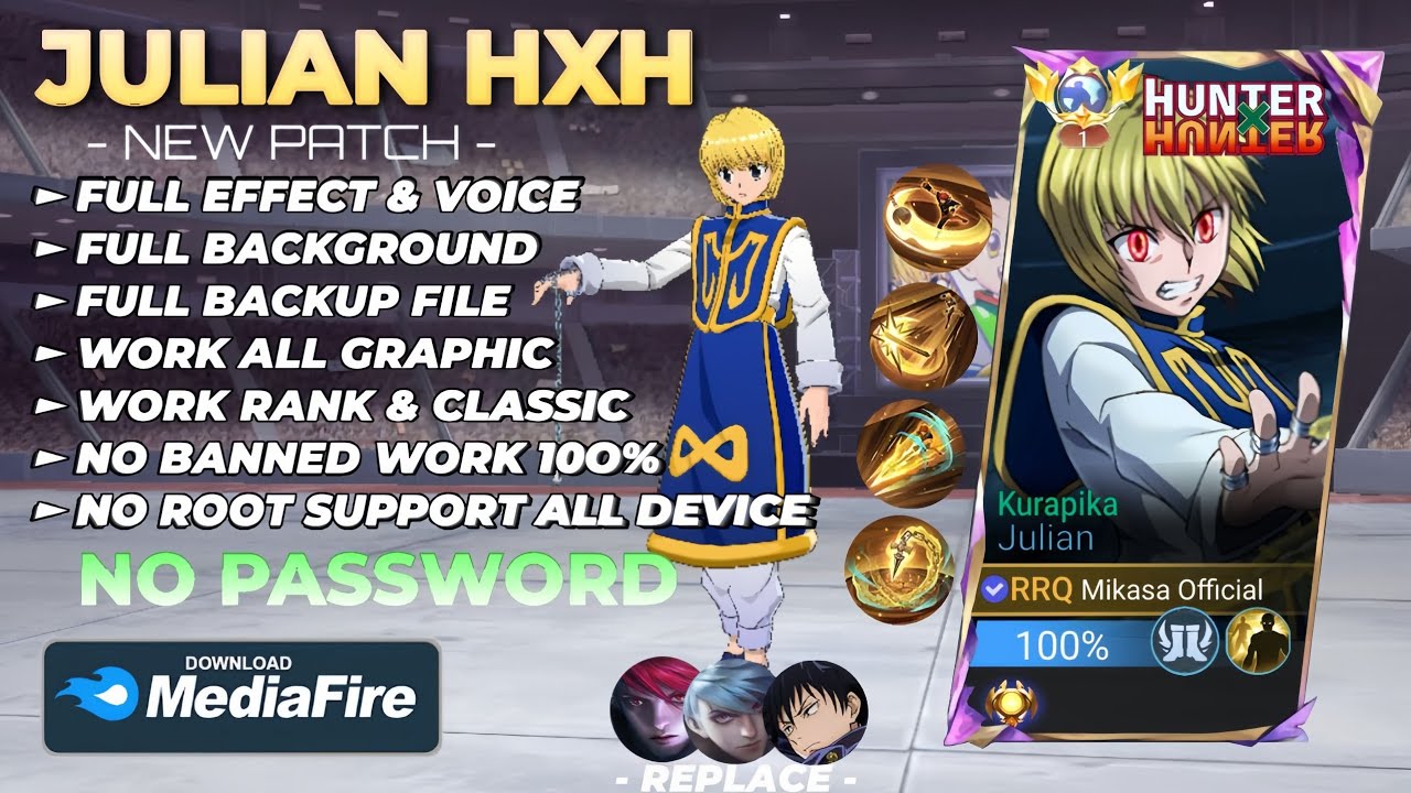 NEW Script Skin Julian HXH - Kurapika No Password | Full Effect Voice | Patch Terbaru