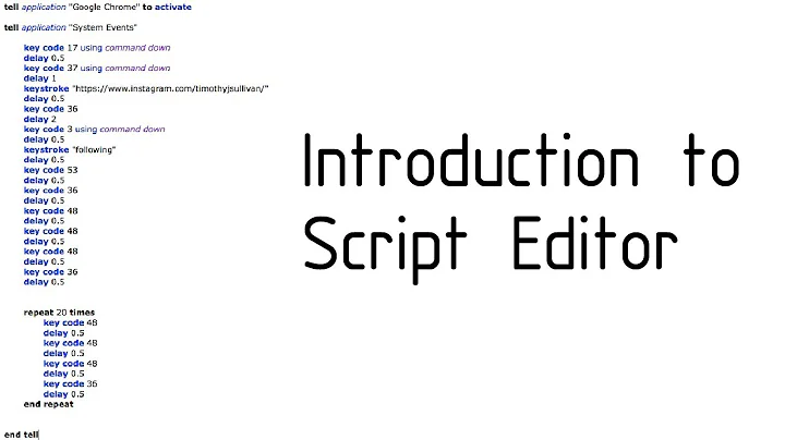 An introduction to Apple Script for Noobs