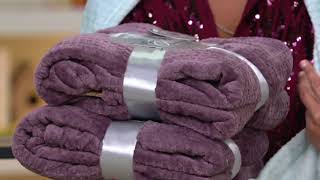 Berkshire (2) 50"x70" Velvet Soft Waffle Burnout Throws on QVC screenshot 5