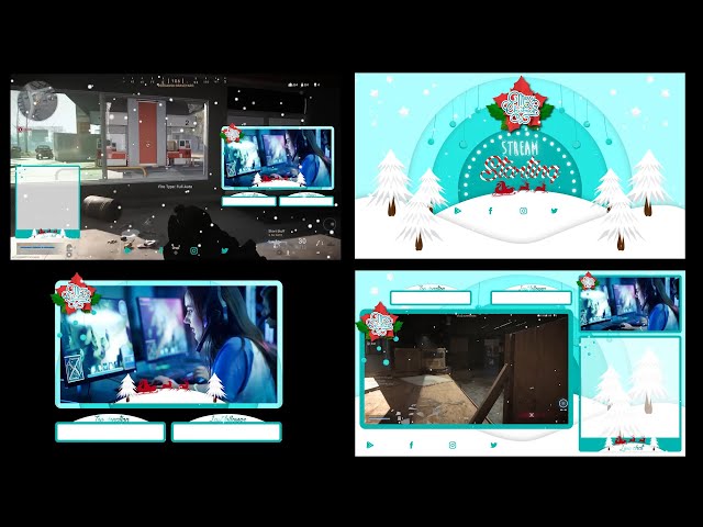 Stream Overlay Pack Christmas Streamlabs | OBS | Stream Elements | Twitch Studio (Demo)