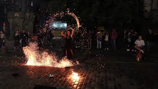 Fire street performer Edinburgh Festival 2019