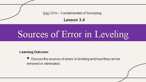 Sources of Error in Leveling